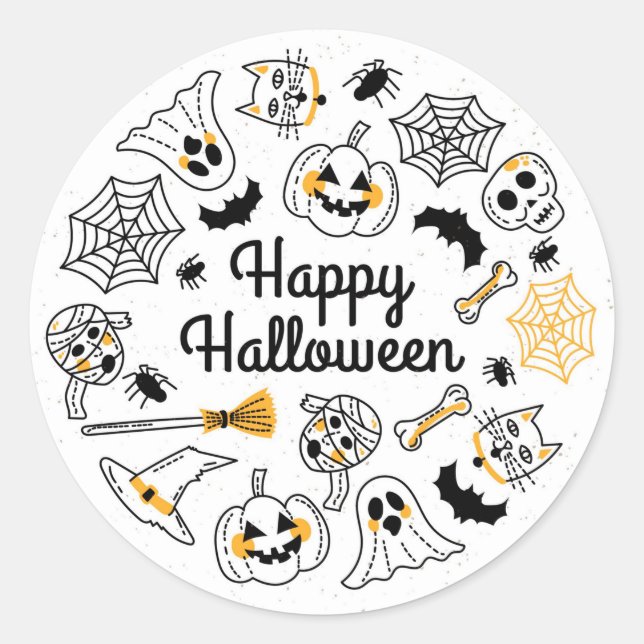 Happy Halloween Classic Round Sticker (Front)