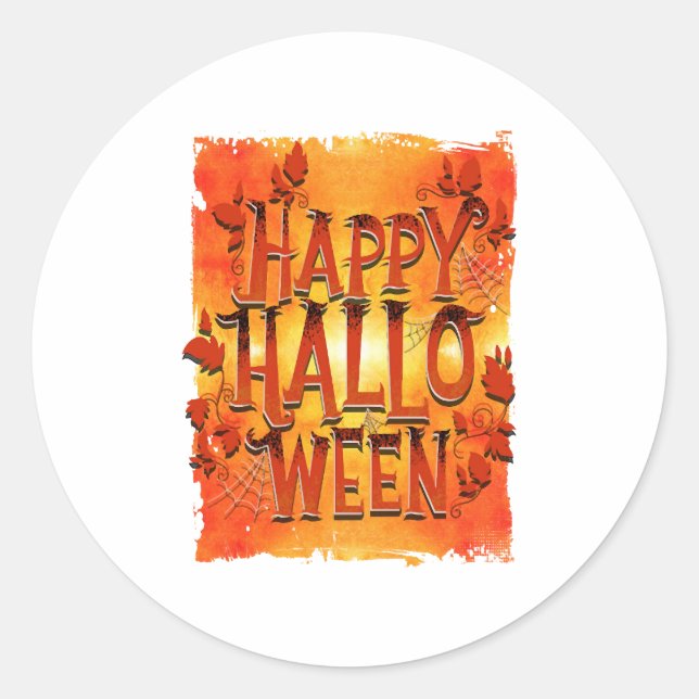 Happy Halloween                              Classic Round Sticker (Front)