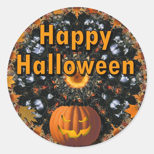 Happy Halloween Classic Round Sticker (Front)