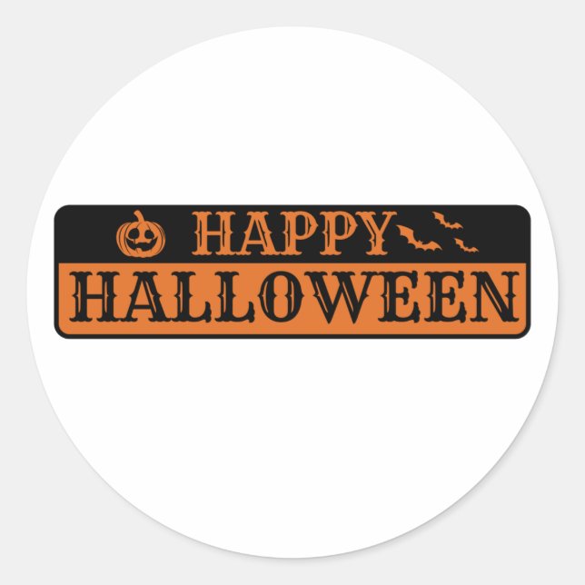 Happy Halloween Classic Round Sticker (Front)