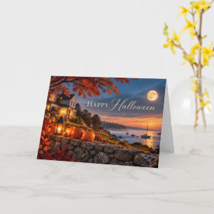 Happy Halloween Coastal New England Greeting Card