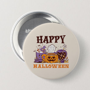 Happy Halloween Coffee Brew 3 Inch Round Button