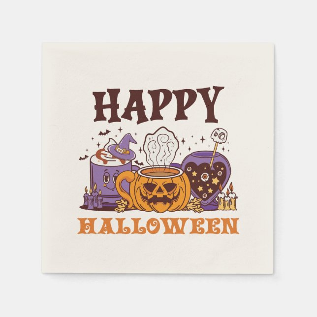 Happy Halloween Coffee Brew Napkin (Front)