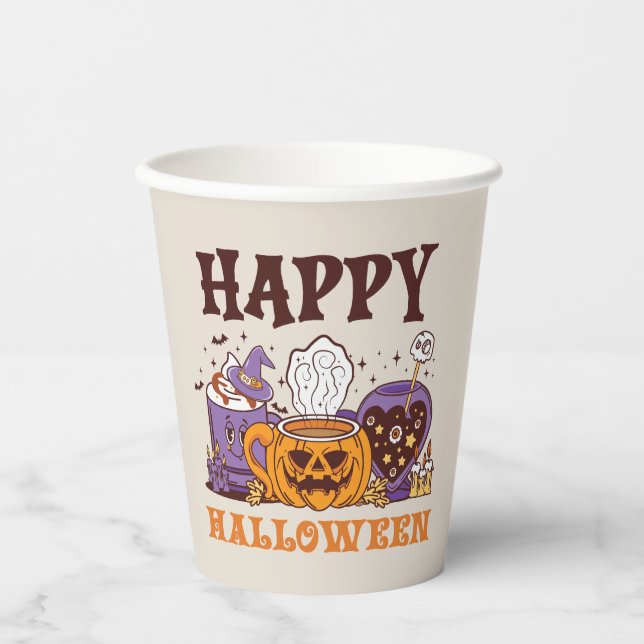 Happy Halloween Coffee Brew Paper Cups (Front)