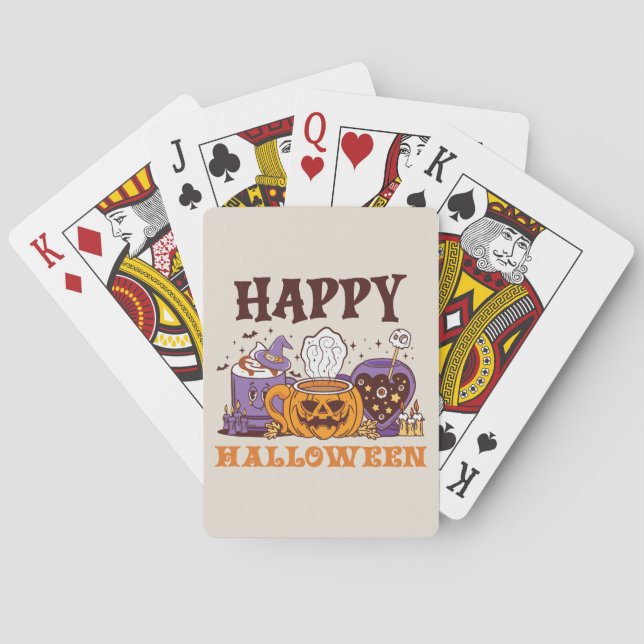 Happy Halloween Coffee Brew Playing Cards (Back)