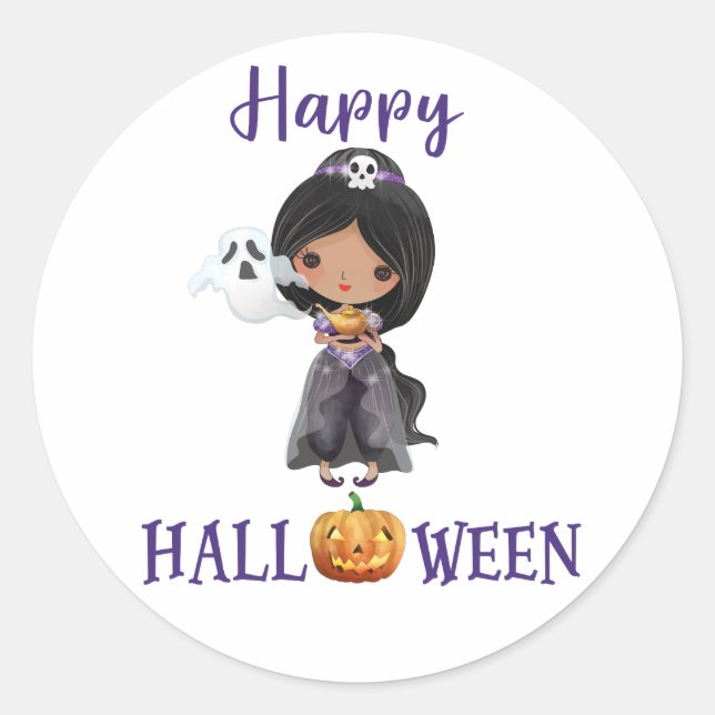 Happy Halloween collant rond Princess sticker (Devant)