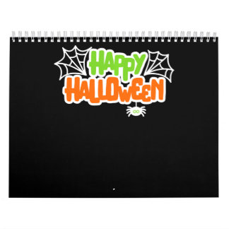 Happy Halloween Colourful Cute Spider Web Calendar