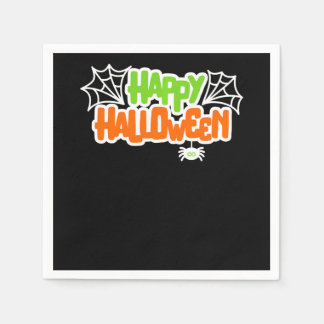 Happy Halloween Colourful Cute Spider Web Napkin