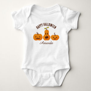 Happy Halloween Colourful Funny Orange Pumpkins Baby Bodysuit