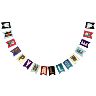 Happy Halloween Colourful Hanging Garland Official Bunting Flags