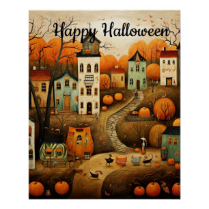 Happy Halloween colourful illustration Poster