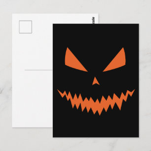 Happy Halloween Cool scary Jack O'Lantern pumpkin Postcard
