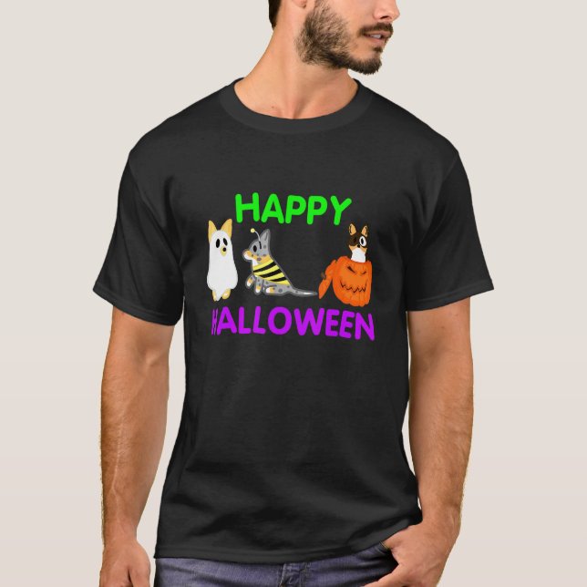 Happy Halloween Corgis T-Shirt (Front)
