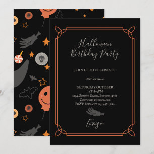 Happy Halloween Costume Birthday Party  Invitation