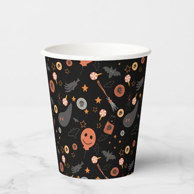 Happy Halloween Costume Birthday Party     Paper Cups (Front)