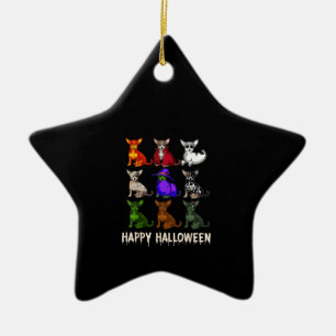Happy Halloween Costume Chihuahua Dog Lovers Ceramic Ornament