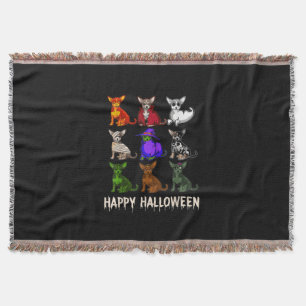 Happy Halloween Costume Chihuahua Dog Lovers Throw Blanket