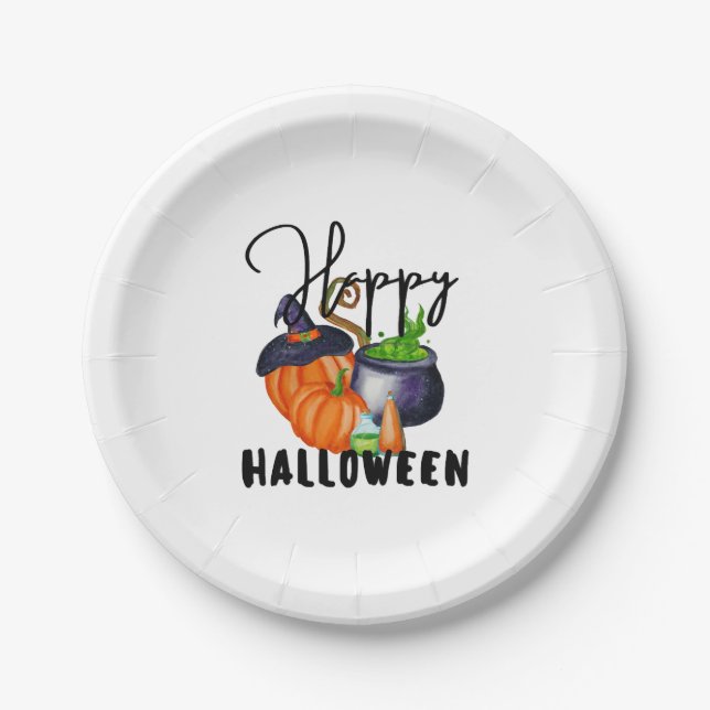 Happy Halloween Costume Halloween Decor Paper Plate (Front)