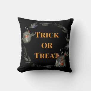 Happy Halloween Costume Party Bat Throw Pillow