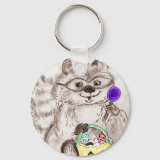 Happy Halloween Costumed Raccoon Keychain