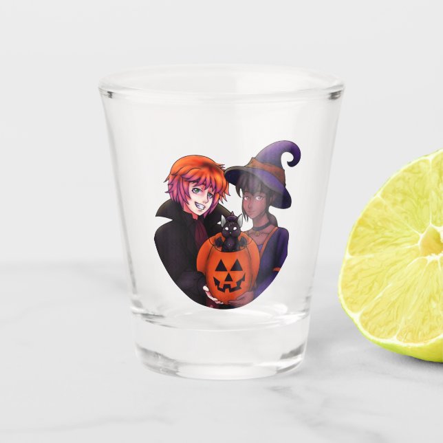 Happy Halloween Costumes Shot Glass (Front)