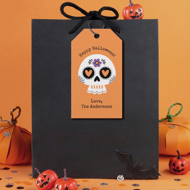 Happy Halloween crâne sucre étiquettes cadeaux (Créateur téléchargé)