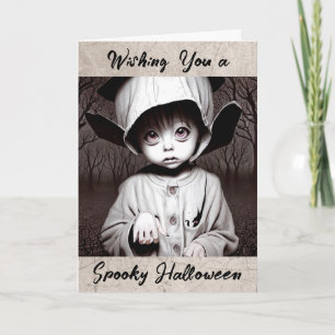 Happy Halloween   Creepy Child in Weird Costume Card