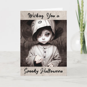 Happy Halloween   Creepy Child in Weird Costume Card