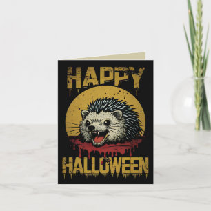 Happy Halloween Creepy Hedgehog Card
