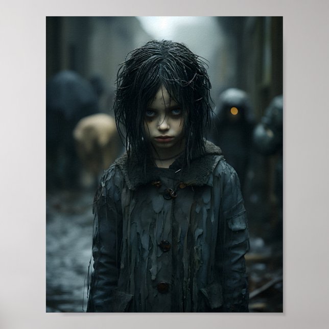 Happy Halloween Creepy Little Child Face  Poster (Front)