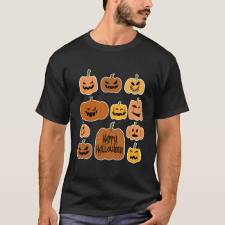 Happy Halloween Creepy Pumpkins Vintage Halloween  T-Shirt