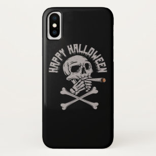 Happy Halloween Creepy Skull Smoking Cigarette Case-Mate iPhone Case