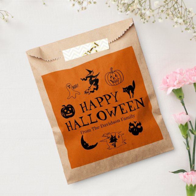Happy Halloween custom name gift treat  Favour Bag (Sealed)