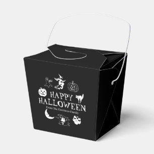 Happy Halloween custom name treat black spooky Favor Box