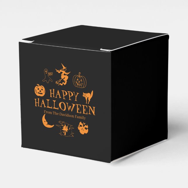 Happy Halloween custom name treat spooky Favor Box (Front Side)