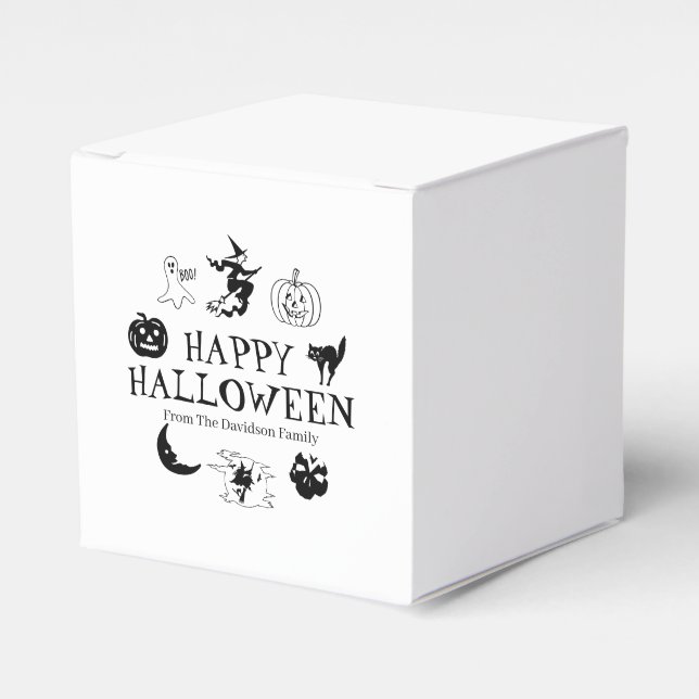 Happy Halloween custom name treat spooky Favor Box (Front Side)