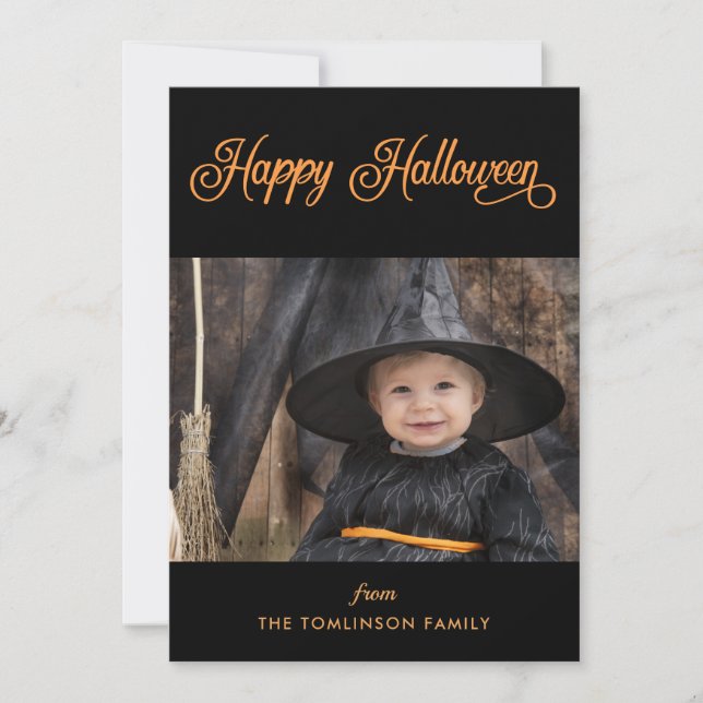 Happy Halloween Custom Photo Card (Front)