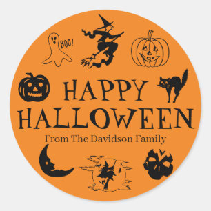 Happy Halloween customize name gift favour sticker