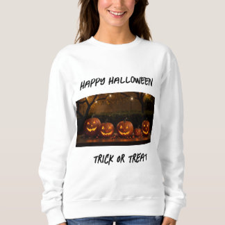 Happy Halloween, Cute Carved Pumpkins Sweatshirt