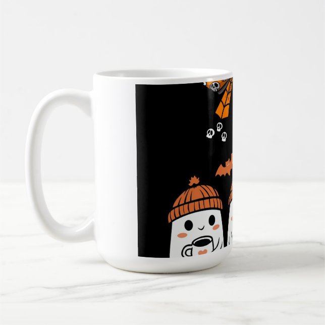 Happy Halloween – Cute Coffee Ghosts Coffee Mug (Left)
