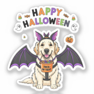 Happy Halloween Cute Dog Bat Trick-or-Treat