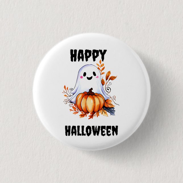 Happy Halloween Cute Ghost  1 Inch Round Button (Front)