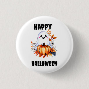 Happy Halloween Cute Ghost 1 Inch Round Button
