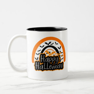Happy Halloween Cute Ghost Boo Two-Tone Coffee Mug