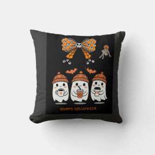 Happy Halloween – cute ghost coffee Throw Pillow