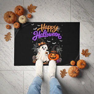 Happy Halloween Cute Ghost Pumpkin Spooky Doormat