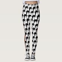Happy Halloween Cute Ghosts Party Leggings