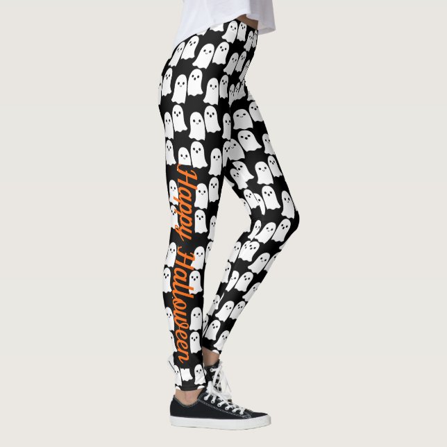 Happy Halloween Cute Ghosts Party Leggings (Right)