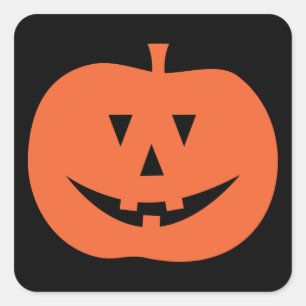 Happy Halloween Cute Jack O Lantern Square Sticker