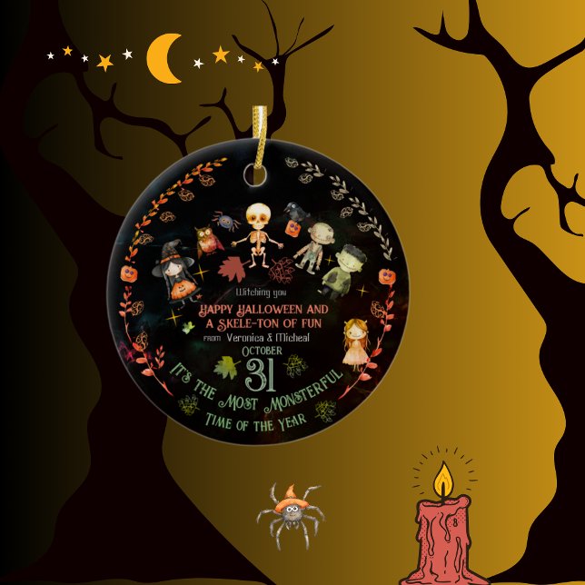 Happy Halloween Cute Monsters Ornament (Happy Halloween Cute Monsters Ornament)